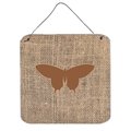 Micasa Butterfly Burlap And Brown Aluminium Metal Wall Or Door Hanging Prints MI233105